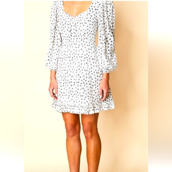 Faithfull the Brand Calla mini dress - XS - White Le Bleu Floral Print - Picture 1 of 5